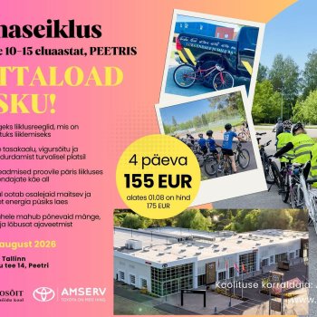 Linnaseikluse plakat noorte rattalaagri kohta